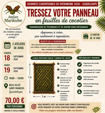 Tressez un panneau en feuilles de cocotier